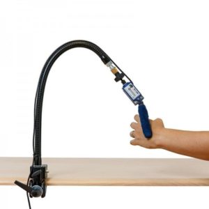 Contacteur poignée Wobble BJ avec bras articulé monté sur un support flexible, idéal pour un positionnement personnalisé