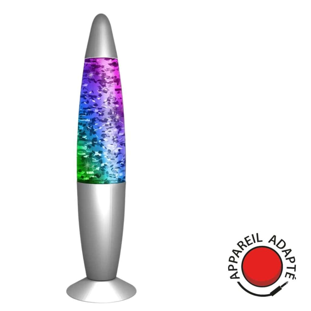 Lampe à paillettes avec effets lumineux changeants, adaptée pour contacteur.