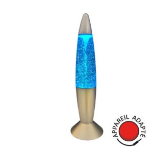 Lampe contacteur tornade à paillettes bleues adaptée, effet sensoriel lumineux
