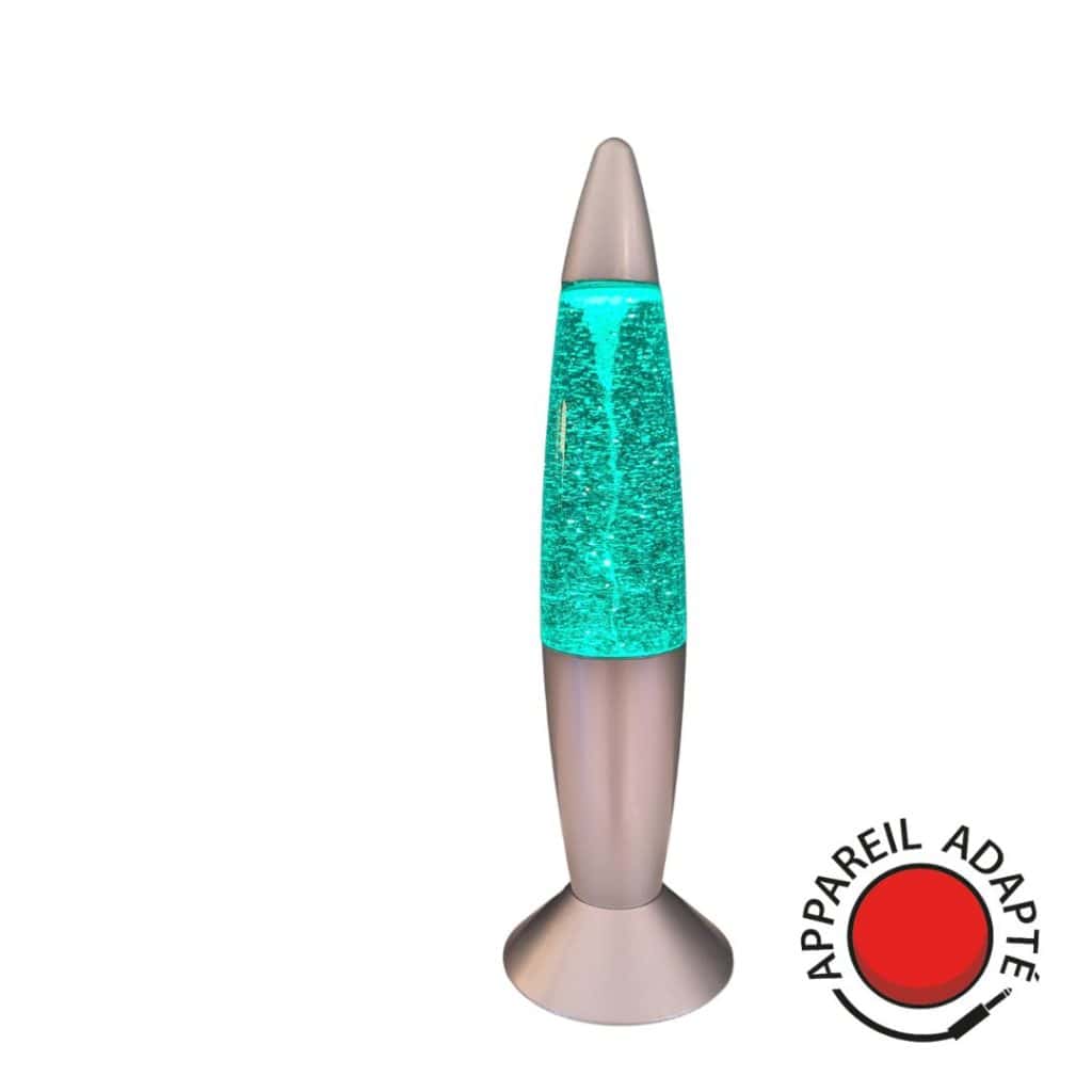 Découverte visuelle avec lampe sensorielle handicap moteur et boîte à lumières 5 Lampe sensorielle à paillettes vertes, adaptée à l'usage via contacteur