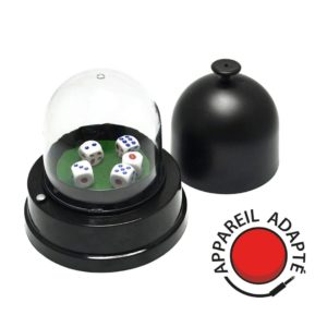 Lanceur de dés adapté pour contacteur, inclusif et accessible pour les jeux de société