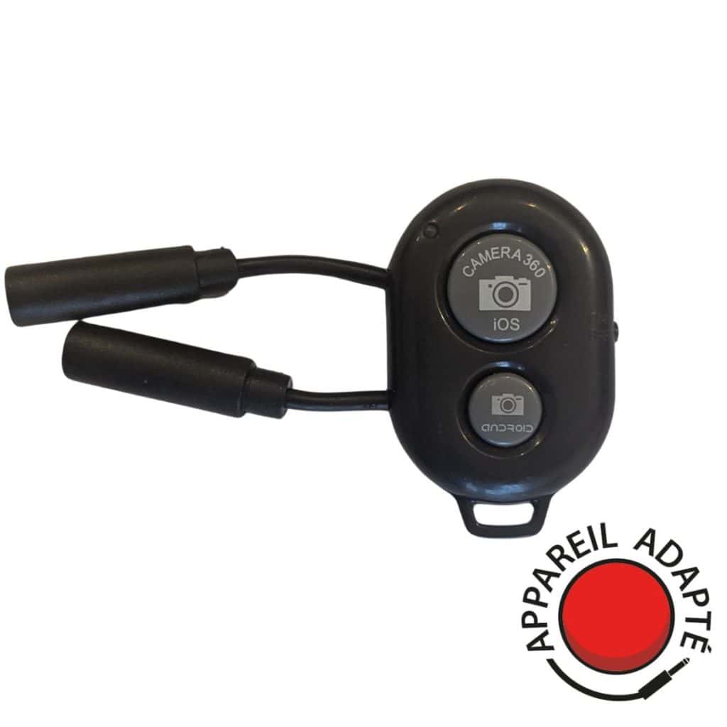 Déclencheur Bluetooth pour appareils Android et iOS, conçu pour être utilisé avec des contacteurs par les personnes en situation de handicap.