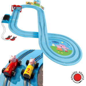 Jeu adapté Peppa Pig – circuit Carrera avec manettes accessibles pour contacteurs