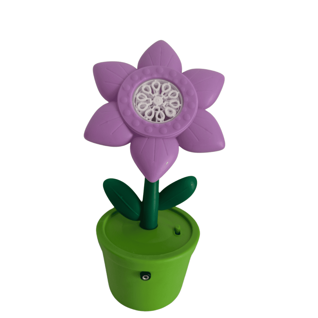 Faire apparaître des bulles avec un contacteur : machine à bulles adaptée pour handicap moteur 7 machine à bulles adaptée en forme de fleur violette adaptée pour contacteur