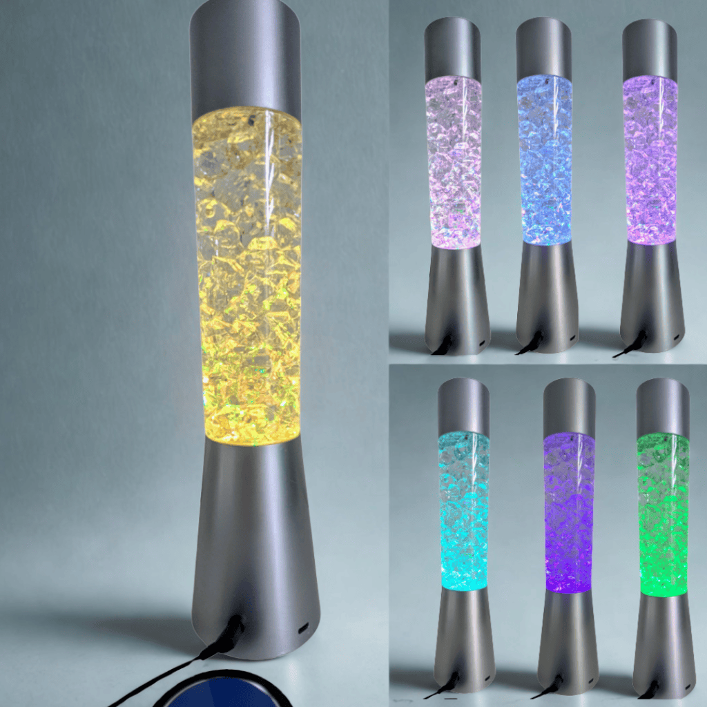 Lampe sensorielle contacteur effet cristal, LED multicolores activées par contacteur