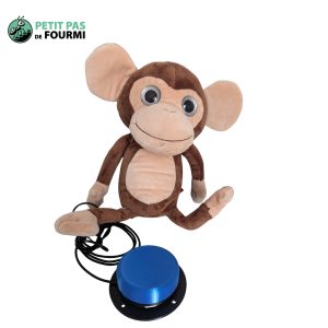 jouet adapté handicap moteur. singe qui rit et pète