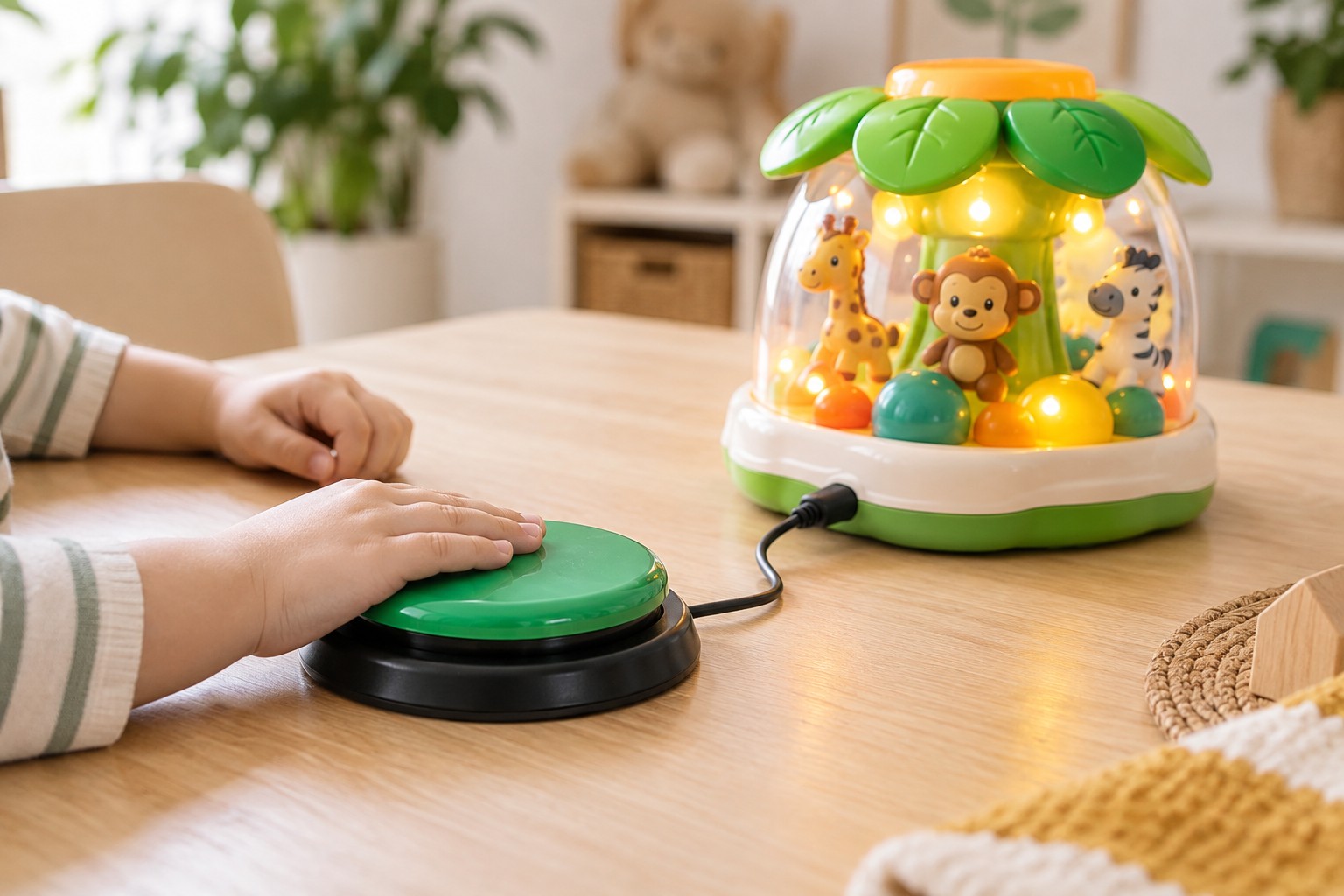 Jeux adaptés au handicap moteur avec contacteur